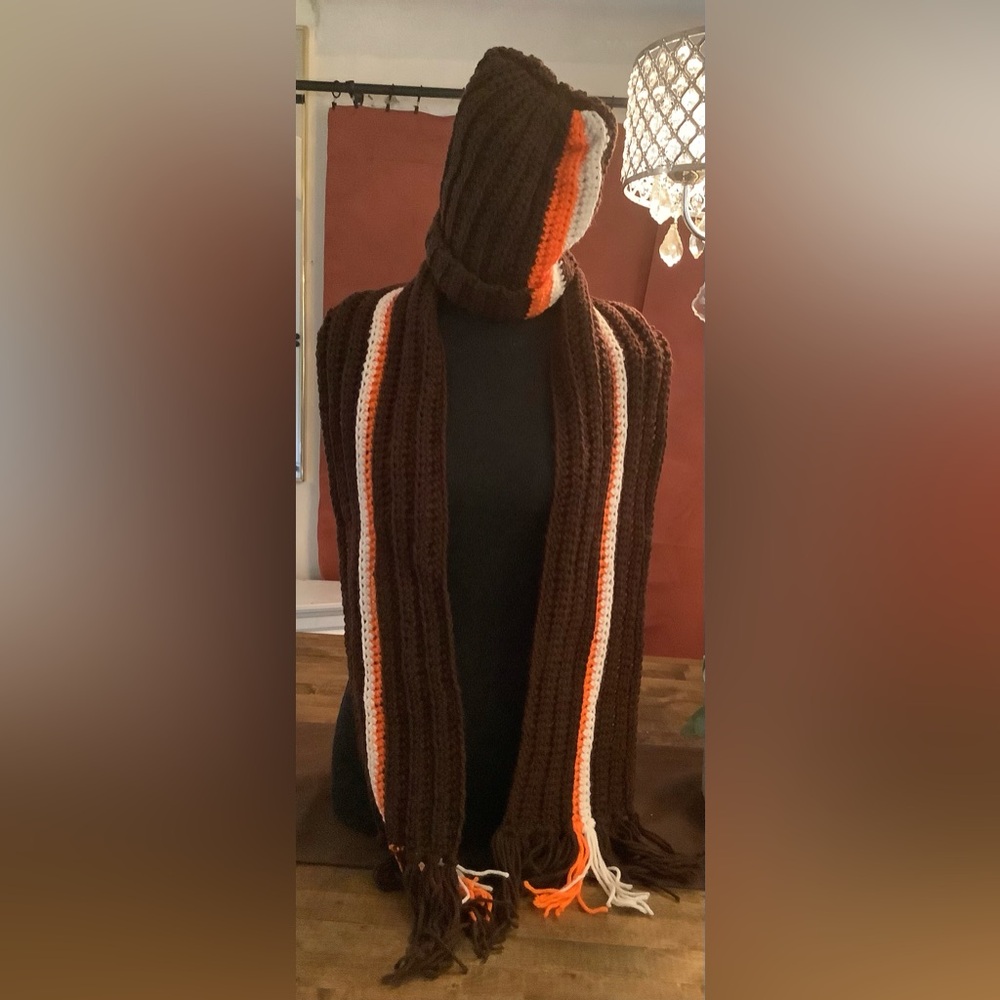 Hand crocheted hat and scarf set